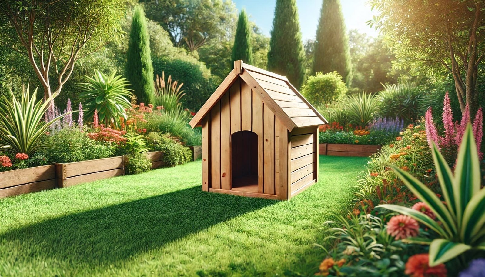 casa de perro de jardin golden retriever